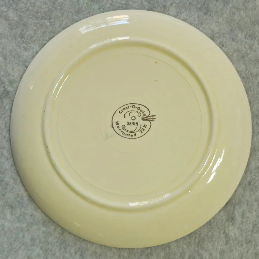 Vintage Sabin Crest-O-Gold Yosemite Nat'l Park 22K Gold Trim Souvenir Plate 7.25